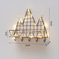 5 Shape Storage Rack Home Punch-free Storage Rack Metal Solid Wood Waterproof Display Stand with Light Strip