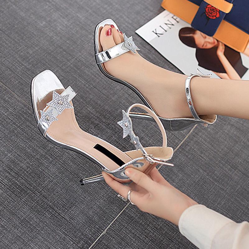 Sandals women high-heeled fine-heeled ladies sandals word buckle sexy fashion summer women's shoes