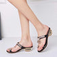 Size 34-41 Summer Women Outdoor Flat Bohemian Beach Flip Flops Wear-resistant Non-slip Office Lady Waterproof Diamond Sandals