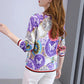 Women's Floral Loose Top Bottoming Shirt Spring and Autumn Mother Long-sleeved T-shirt