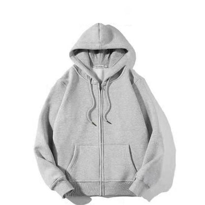 Hooded Sweater Women's Fleece Bf Loose Zipper Top Autumn and Winter Cardigan Ins Ladies Coat