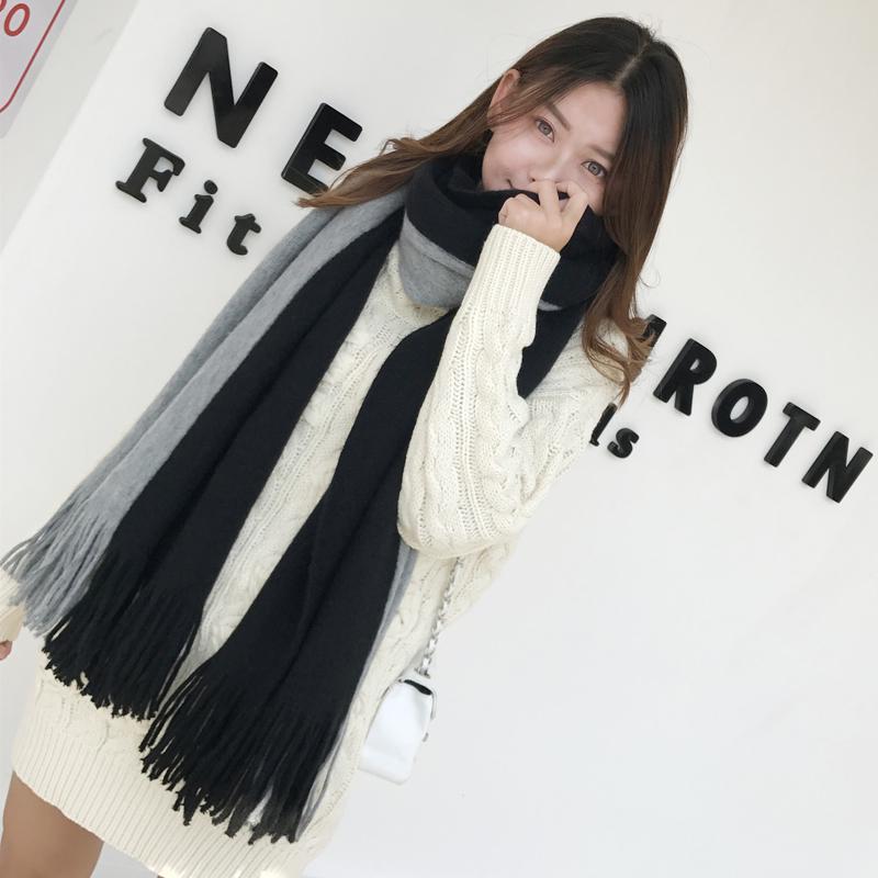 Unisex Knit Comfortable Warm Thick Long Scarf Women Tassel Big Outdoor Sweet Shawl Men Scarf