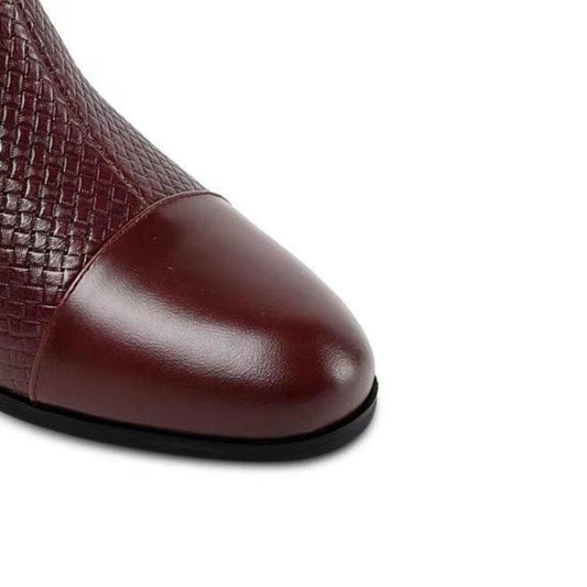 Winter Thick-heeled Warm and Comfortable Martin Boots Short Tube Non-slip Plus Velvet Soft Leather Women's Cotton Shoes