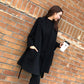 Black Mid-length Women's Children's Woolen Coat In Trendy Fashion Winter Casual Temperament Woolen Coat