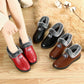 Winter Leather Plus Velvet Thick Warm Cotton Shoes Comfortable Non-slip Flat Outer Shoes