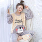 Genuine Flannel Autumn and Winter Women's Pajamas Plus Velvet Thick Coral Fleece Suit Large Size Warm Home Service