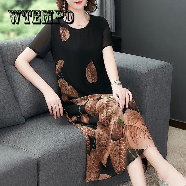 Casual Women Dress 2019 Summer Dress Short Sleeve Single Breasted Crown Print Elegant Party Dress