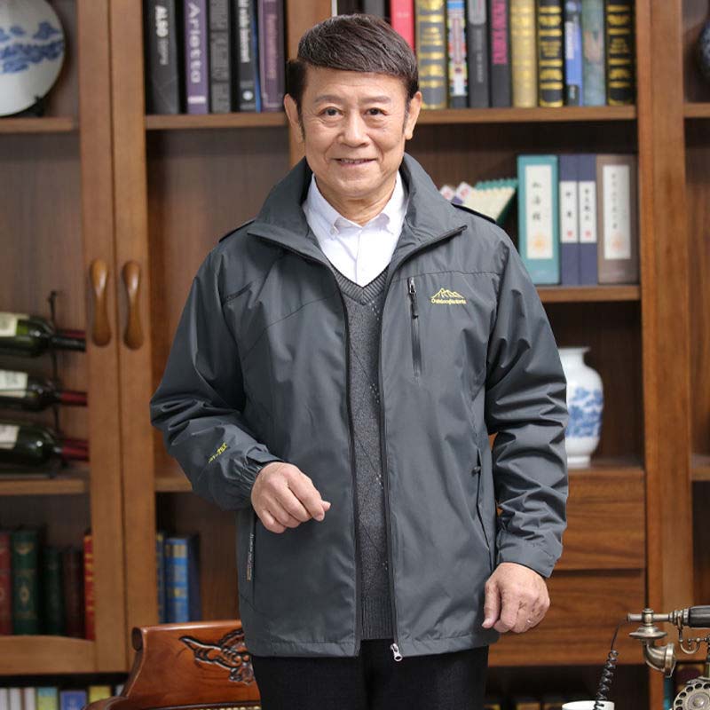 Middle-aged Men's Autumn and Winter Jacket Jacket Casual Jacket Hooded Jacket