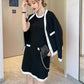 Small Fragrant Style Knitted Cardigan Jacket Female Design Sense Niche Sweater Loose Lazy Style High Sense of Top Two-piece Suit