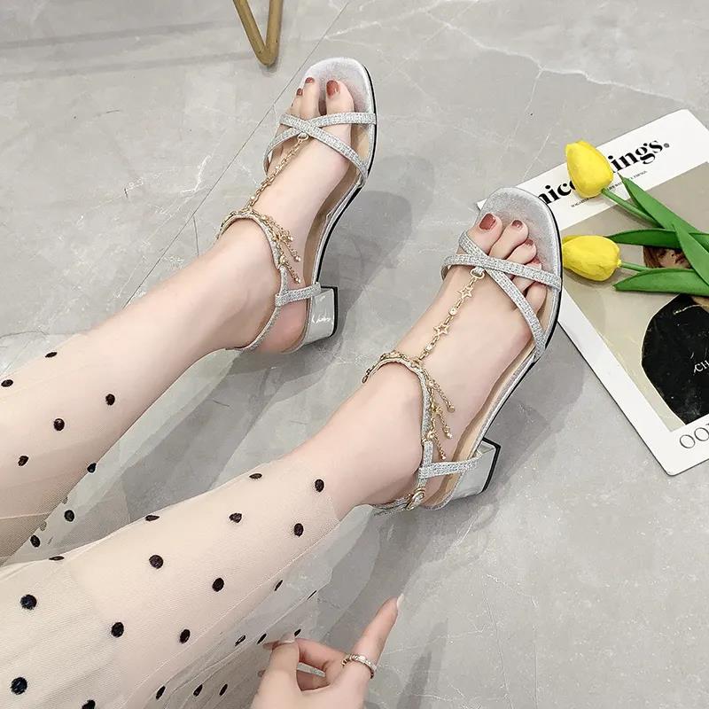 Sandals Women's Thick Heel Fairy Style High Heels Small Fresh Girl Shoes