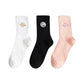 Three Pairs of Women's Tube Socks Trend All-match Cotton Tube Socks Planet Pattern Couple Socks