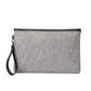 Business Briefcase Men Gray Canvas Multi-pocket Zipper Waterproof Anti-theft Handbag Clutch Bag
