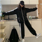 Casual Sportswear Suit Women's Solid Color Loose Zipper Cardigan Slim Coat Trousers Two-piece Set for Women