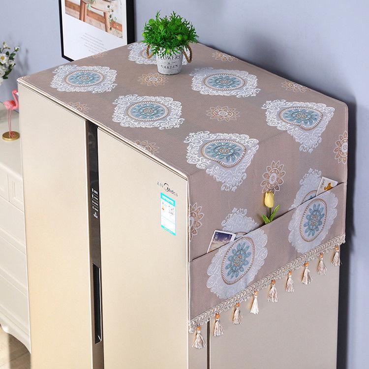 Fridge Dust Cover Washing Machine Cover Household Dust Proof Covers with Storage Pockets