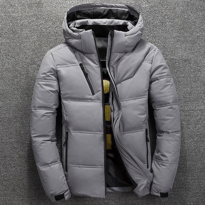Men's Down Jacket Autumn and Winter Short Thick Bread Jacket Outdoor Youth White Duck Down Warm Jacket