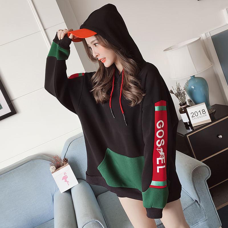 Women's Sweatshirt Wild Large Size Long Sleeve Warm Hood Top Autumn Winter Sweater Cotton