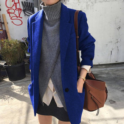 Jacket Women Overcoat Wool Coat Suits Autumn Winter Short Slim Blend Clothes Outerwear Wool Jacket