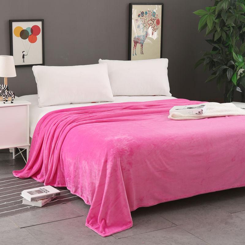 Winter Soft Coral Fleece Blanket Siesta Blanket Plus Fleece Breathable Bed Sheet Thin Air-conditioning Blanket Flannel Blanket Travel Portable Blanket