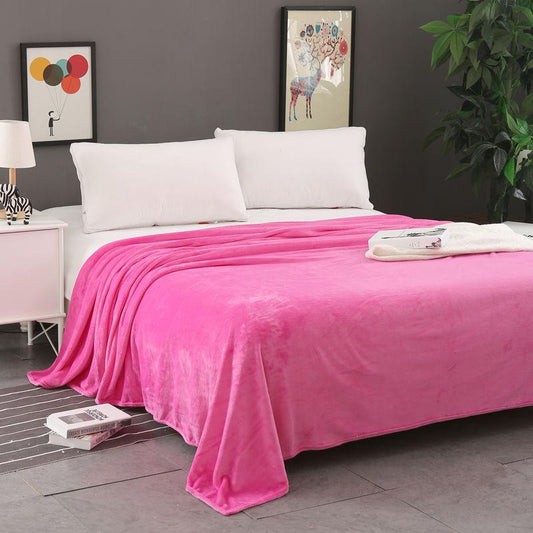 Winter Soft Coral Fleece Blanket Siesta Blanket Plus Fleece Breathable Bed Sheet Thin Air-conditioning Blanket Flannel Blanket Travel Portable Blanket