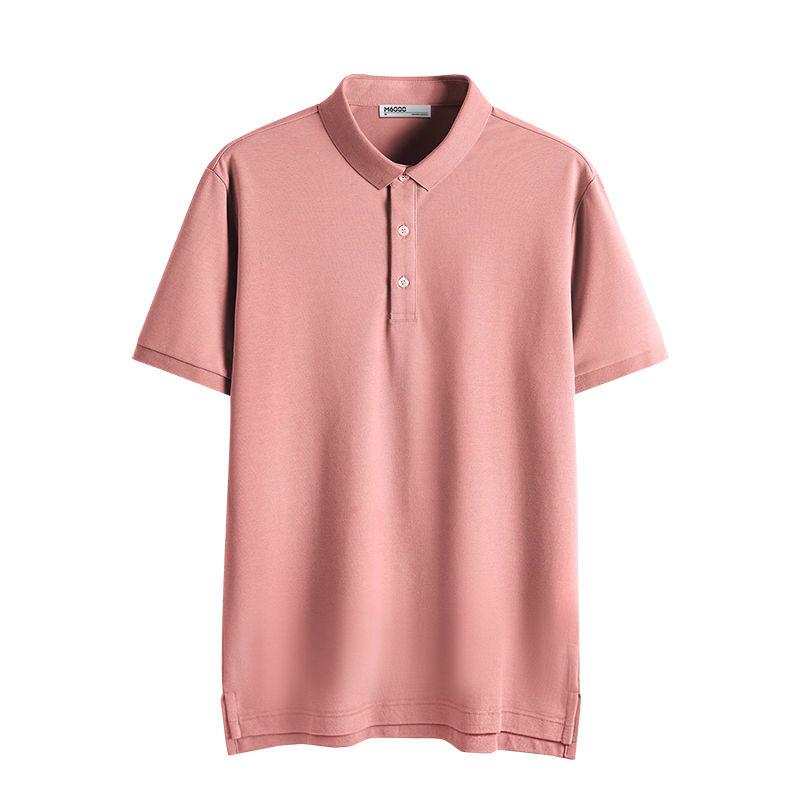 Men's   Shirt Quality Assurance Loose Short Sleeve T-Shirt Summer Hem Split Half Sleeve Lapel T-Shirt Clothes Men