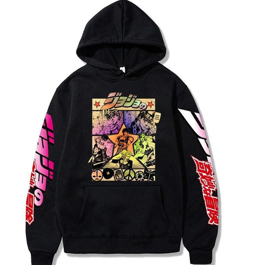 Harajuku JOJO's Bizarre Adventure Unisex Hoodies Japanese Anime JOJO Printed Men's Hoodie Streetwear Casual Sweatshirts