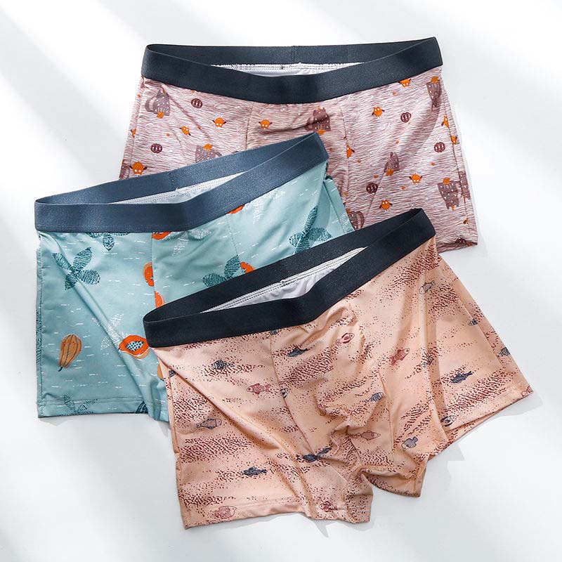 Summer Men's Underwear Ice Silk Trend Teen Personality Breathable Men's Shorts