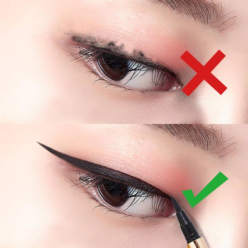 [Quick-Dry Swimming] Eyeliner is super waterproof, sweatproof, durable, non-staining, hard eyeliner