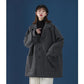 Fashion Lapel Mid-length Winter Women's Woolen Coat Classic Parker Style Solid Color Coat  Button Coat