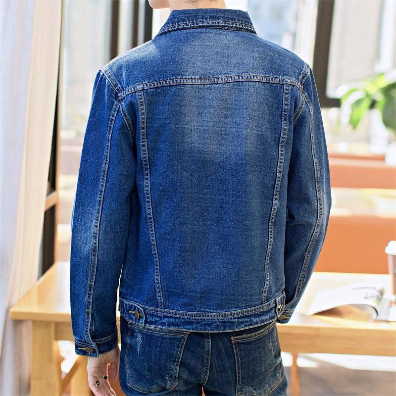 Casual Slim Mens Denim Jacket Plus Size 5XL Bomber Jacket Men High Quality Cowboy Men's Jean Jacket