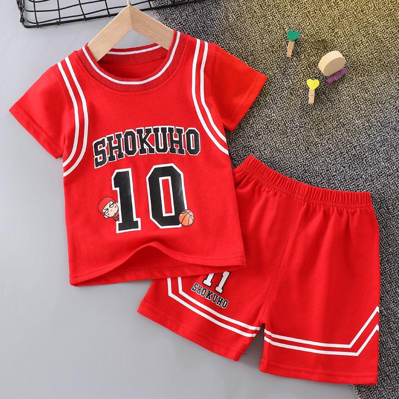 Children's Boys and Girls Summer Suits Fashionable Summer Baby Comfortable Western Style Short-sleeved Suit
