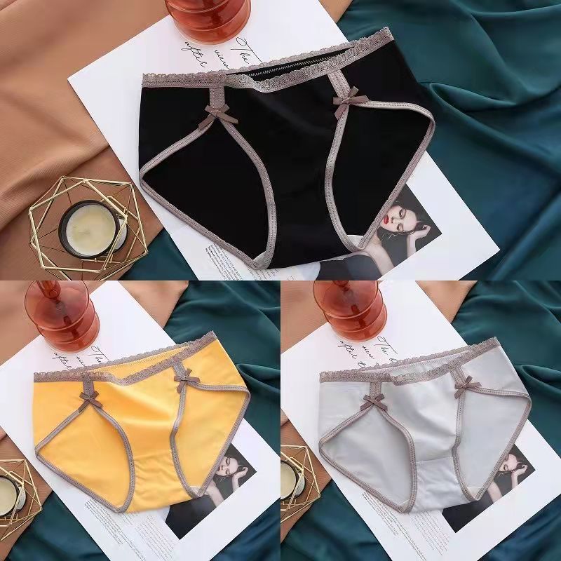 3PCS High-end Seamless Ladies Underwear Female Cotton Inner File Mid-waist Student Girl Sexy High Elastic Breathable Bag Hip Briefs