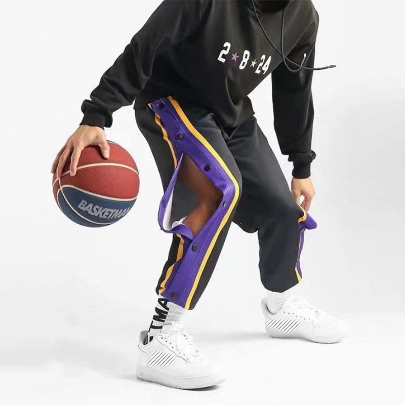 Basketball Men's Breasted Trousers Men's Basketball Training Full Buckle Spring and Autumn Sports Trousers Men's Loose Thickened Trousers