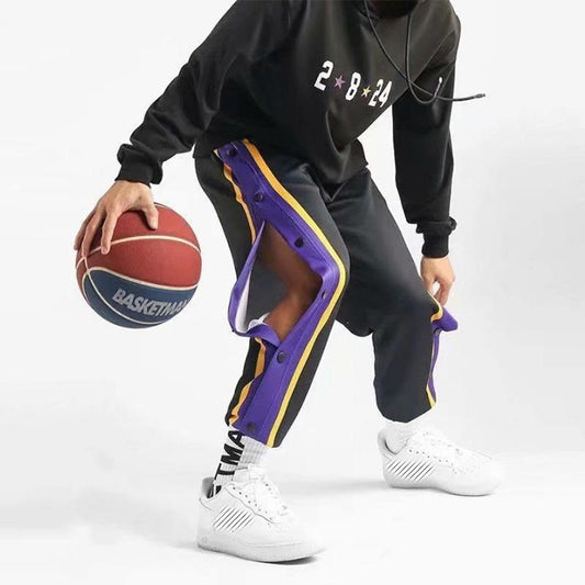 Basketball Men's Breasted Trousers Men's Basketball Training Full Buckle Spring and Autumn Sports Trousers Men's Loose Thickened Trousers