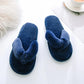 Warm Fluffy Slippers Women Cozy Faux Fur Cross Indoor Floor Slides Flat Soft Furry Shoes Ladies Female Celebrities Flip Flops