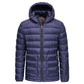 Men's Autumn and Winter Ultralight Classic Down Jacket Thick Warm Hooded Jacket Parka Casual Windproof Down Jacket