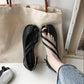 European and American Retro Roman Street Shooting Synchronized Flip-flops Split-toe Shoes Thin Straps Contrast Sandals Flat Shoes Women's Shoes