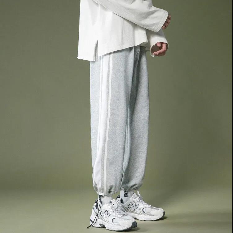 Spring and Summer Pants Women's All-match Trend Drawstring Drawstring Leisure Sports Pants Korean Loose Straight Wide Leg Pants