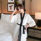 Japanese Summer Ice Silk Robe Bathrobe Home Service Silk Bride Bridesmaid Dressing Gown Simulation Silk Nightgown Female Plus Size Pajamas Skirt