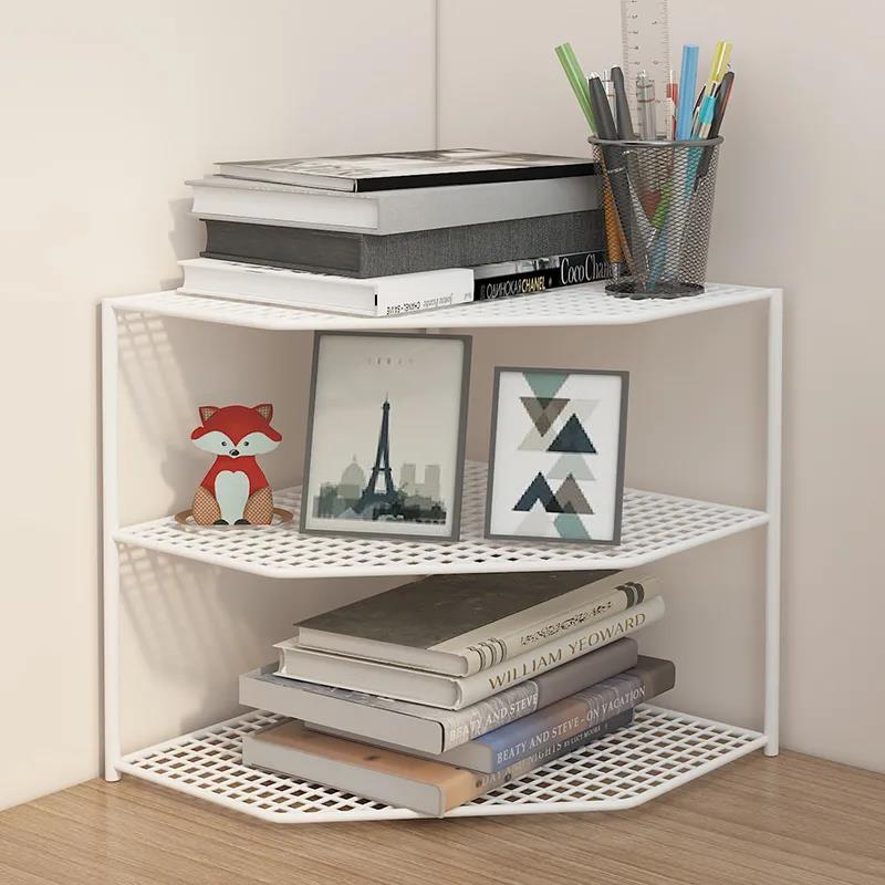 Bookcase Corner Shelf Simple Desk Corner Corner Cabinet Bay Window Desktop Triangle Corner Bookcase Storage Rack