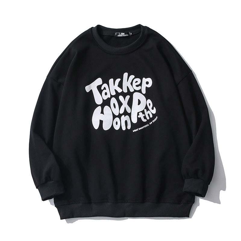 New Spring Round Neck Sweater Men and Women Retro Wild Casual Couple Long-sleeved Shirt