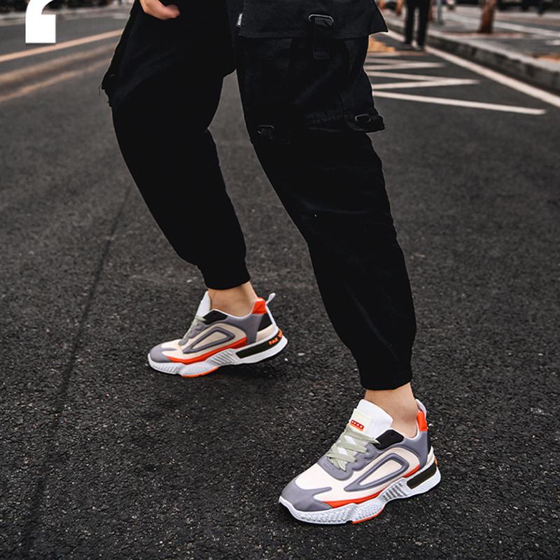 Casual Color Matching Men's Shoes Male Student Fashion Sneakers Breathable All-match Korean Running Shoes