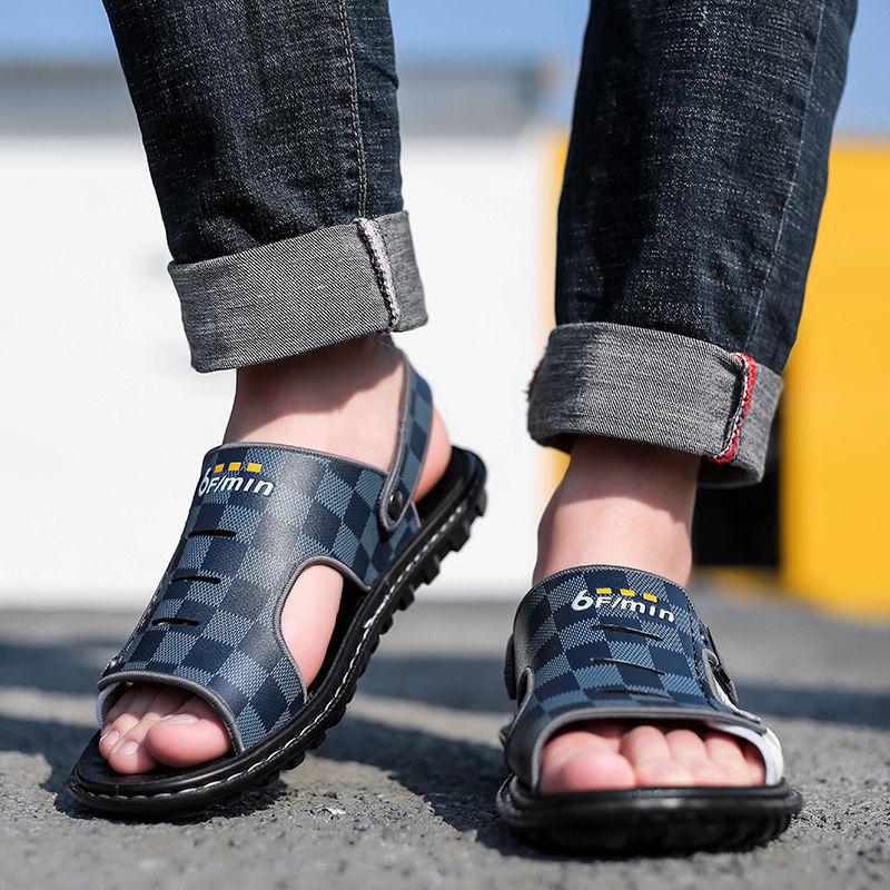 Sandals Men's Summer 2020 Non-slip Beach Shoes Men's Casual Dual-use Wear Sandals and Slippers Korean Summer Tide