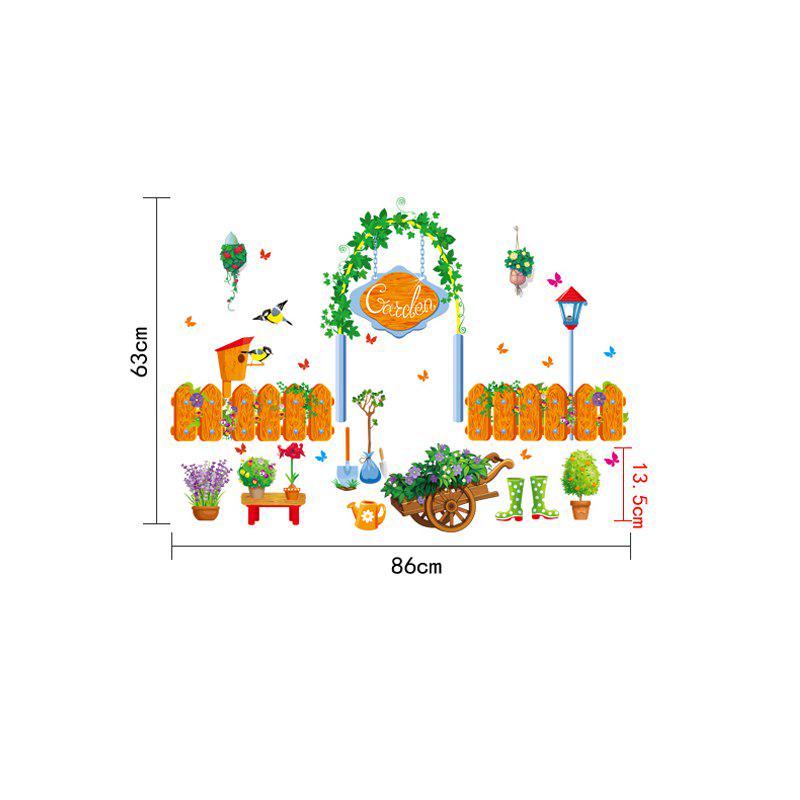 [sticker ]Green Plant Garden Wall Stickers Home Decor Living Room Bedroom Kitchen Window Art Decals