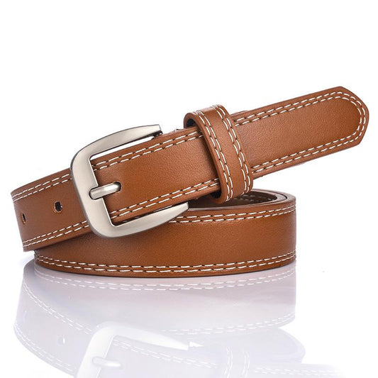 Belt Women Belt Vintage Faux Leather Metal Buckle Waistband