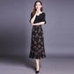 Women Fashion Florals Print Long Skirt Female Elastic High Waist Chiffon Casual Beach Skirts Summer