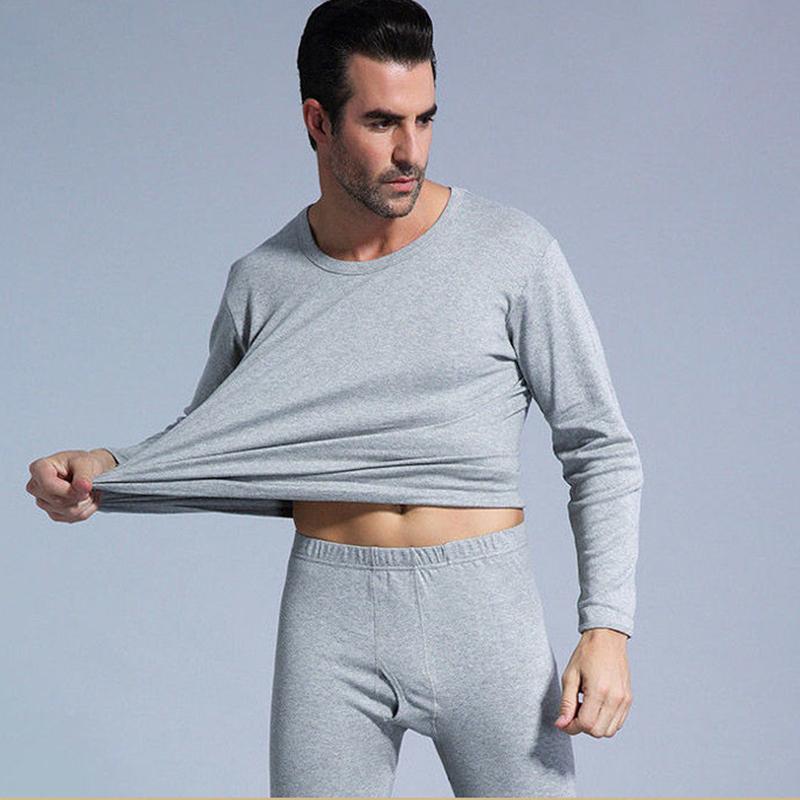 Men Winter Thermal Underwear O-neck Male Autumn Tight Suit Thicken Windproof Long Sleeve High Elasticity Slim Tracksuit Wearable  Spring Pajamas