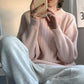 Women's Lazy Wind Soft Outer Sweater Solid Color Round Neck Long Sleeve Sweater