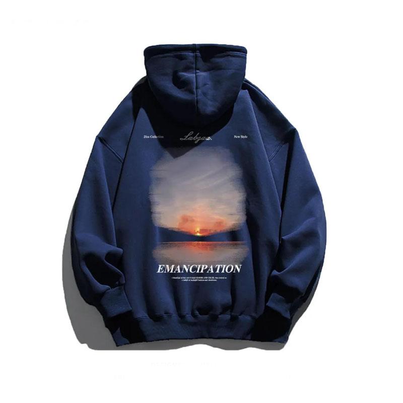 Autumn and Winter Warm and Comfortable Loose Hooded Sweater Men's Casual Long-sleeved Shirt