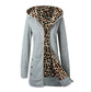 Hooded Thick Leopard Print Sweater Plus Velvet Plus Size Coat Women's Clothing