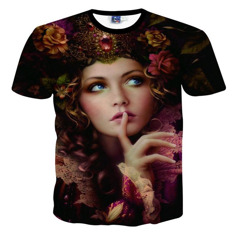 Round Neck Men and Women 3D Printed Clothes Short-sleeved T-shirt Men Summer Personality Slim